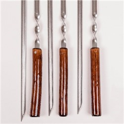 Шампур нерж., (уголок) с деревянной лакиров ручкой "ЭКО" 830(600)х12х2 2К-385 арт.2К-385
