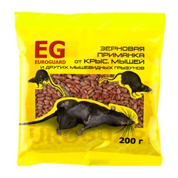Зерно EUROGUARD от крыс и мышей 200гр (40 шт) пр-во Италия