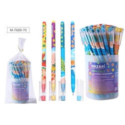 Ручка шариковая "Mazari.Happy fruit" синяя на масляной основе 0,7мм М-7689-70