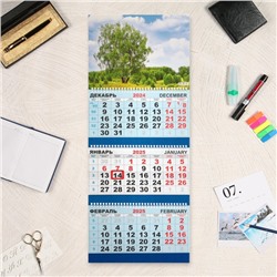 Календарь квартальный, трио "Природа - 3" 2025 год, 73 х 29 см