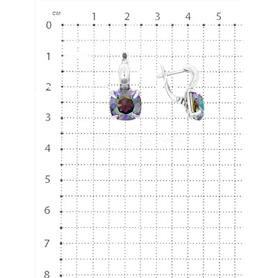 Кольцо из серебра с кристаллом Swarovski Радуга родированное 925 пробы кл-016-001PARSH