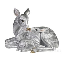Фигура декоративная Олениха с олененком (серебро)l33W15.5H25