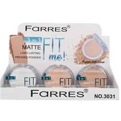 FARRES /3031/ Пудра прозрачная "Fit me! 3 в1" (*12)