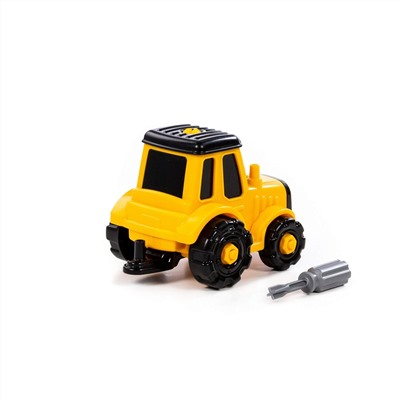 413028 Полесье Конструктор-транспорт "Трактор" (20 элементов) (жёлто-чёрный) (в коробке)