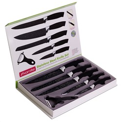 Набор кухонных ножей 6 предметов Kamille КМ 5043В (5 ножей+пиллер) в подарочной упаковке оптом