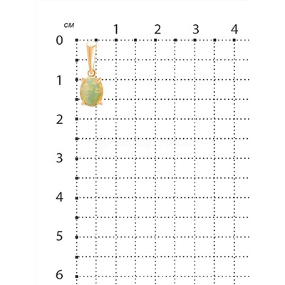 Подвеска из золочёного серебра с нат. эфиопским опалом 925 пробы П-3769зк1170