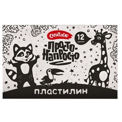 Пластилин Creativiki "ПРОСТО-НАПРОСТО" 12 цветов, 144 г, без стека, 3+