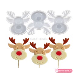 Форма силиконовая для леденцов Рождественский олень