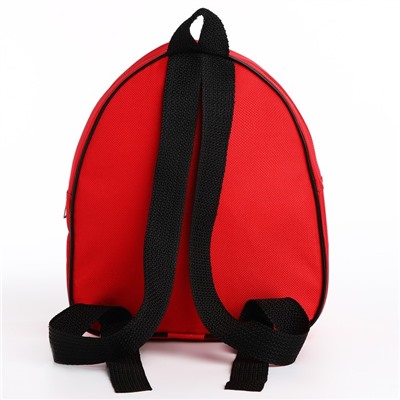 Рюкзак детский "Гоночные машинки", 23 х 20.5 см, отдел на молнии, цвет красный