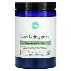 Ora, Easy Being Green, порошок из суперфудов зелени, апельсин, 240 г (8,5 унций)