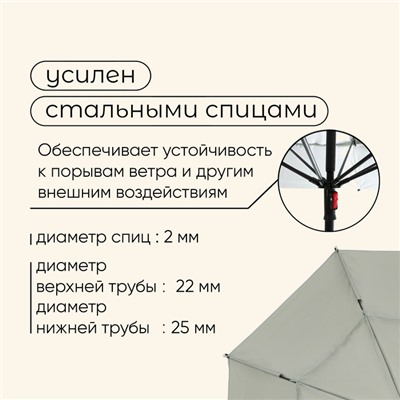 Зонт пляжный maclay, c УФ защитой, d=240 см, h=220 см