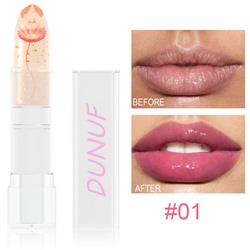 Желейная губная помада с сушеным цветком, меняющая цвет DUNUF color changing lipstick 01