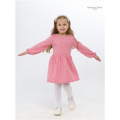 Платье Моана мелкие сердечки 98/розовое/100% хлопок