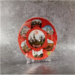 Тарелка сувенирная керамика 200мм арт.10108/5 красная