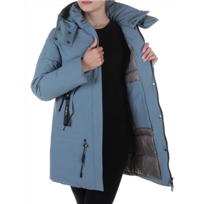 M9072 GRAY/LT.BLUE Пальто зимнее женское Snowpop