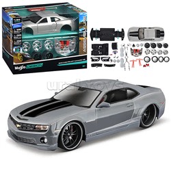 DIY машинка с отверткой die-cast 2010 Chevrolet Camaro RS, 1:24, серая с принтом, открывающиеся двери