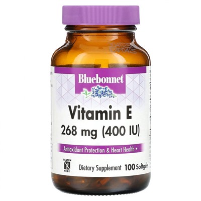 Bluebonnet Nutrition, витамин E, 268 мг (400 МЕ), 100 капсул