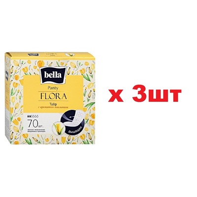 Bella 70шт Прокладки ежедневные Panty Flora Tulip с ароматом тюльпана 3шт