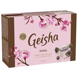 Шоколадные конфеты из тёмного шоколада Fazer Geisha Dark с начинкой из фундука 150 гр