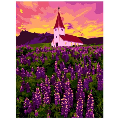 Набор ДТ Картина по номерам "Церковь в Исландии" на картоне 20*28,5 см Кпн-157 Lori в Самаре