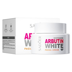 Крем для лица с арбутином и никатиномидом осветляющий SADOER Nicotinamide arbutin white facial cream, 50 гр