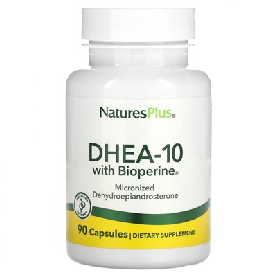 NaturesPlus, ДГЭА-10 с Bioperine, 90 капсул