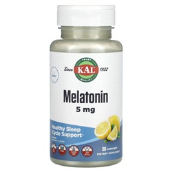 KAL, Melatonin, Lemon, 5 mg, 30 Lozenges
