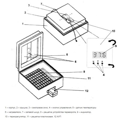 Инкубатор автоматический "Несушка" на 104 яйца, 220В, аналог.терморегулятор (73)