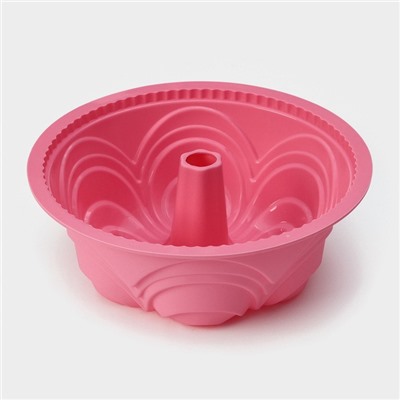 Форма для выпечки Доляна «Немецкий кекс. Торжество», силикон, 22,5×8 см, цвет розовый