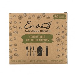 Earth's Natural Alternative, Compostable Pre Rolled Napkins with Knife, Fork and Spoon, 50 Rolls