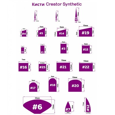 Кисть для бровей Synthetic Creator скошенная №5