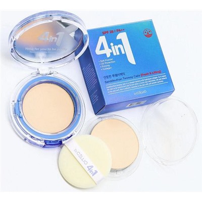 DR. CELLIO/ ПУДРА С ЗАПАСКОЙ 4 IN1 TWOWAY CAKE SPF 28/PA++ 13G (#21 – COLLAGEN/SANDEUTHAN)