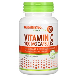 NutriBiotic, Immunity, витамин C, 1000 мг, 100 капсул без глютена