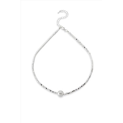 Колье с жемчужной бусиной ожерелье цепочка с подвеской украшение на шею из жемчуга "Все о Еве" MERSADA #925946