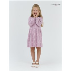 Платье Моана горох розовый 128/розовый/100% хлопок