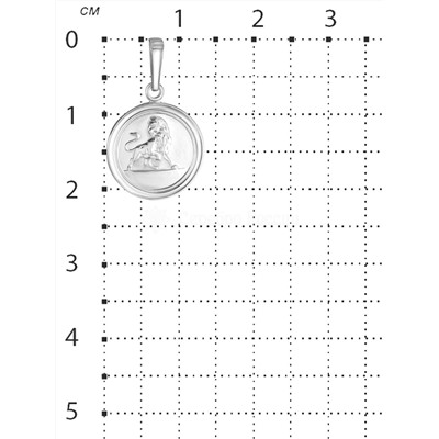 Подвеска из серебра родированная - Лев 925 пробы п019р