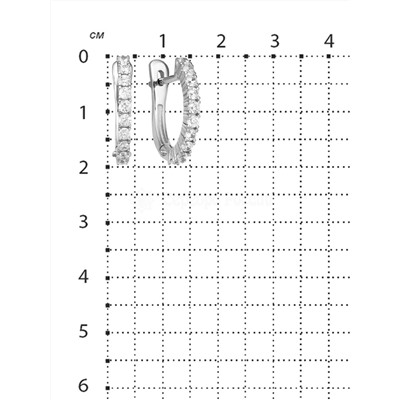 Серьги из серебра с фианитами родированные 925 пробы с-7237р200