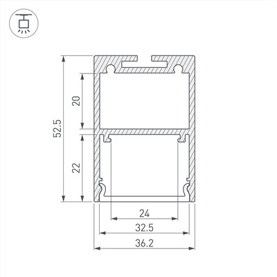 Профиль ARH-LINE-3750A-2000 ANOD (Arlight, Алюминий)