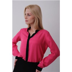 24307 Блуза розовая с чёрной отделкой (42)
