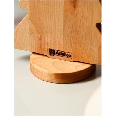 Подарочный набор деревянной посуды Adelica «Елочка», сервировочная доска на подставке 22×18 см, масло 100 мл, магнит, в подарочной коробке