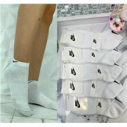 Женские носки хлопок Nike однотонные, белый (упаковка 10шт)