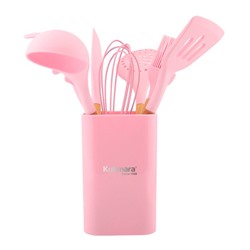 Набор кухонных принадлежностей из силикона 9 предметов "Pink" "Kukmara" kuk-04/09011301