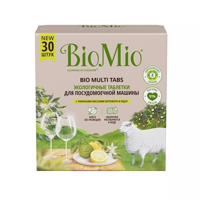 Таблетки для посудомоечной машины Bio Multi Tabs с эфирными маслами бергамота и юдзу, 30 шт