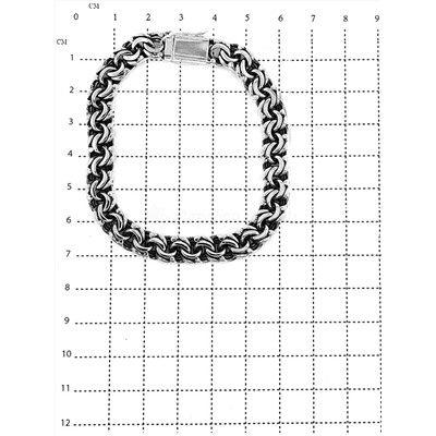 Браслет из серебра с чернением - Бисмарк, 19 см 925 пробы БРБ13019ч