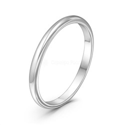 Кольцо узкое из серебра родированное 925 пробы 04-401-0010