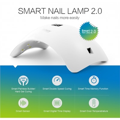 Лампа для маникюра Sun 8 smart 2.0 оригинал гибрид UV+LED 48 Вт белая