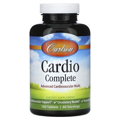 Carlson, Cardio Complete, комплекс для сердечно-сосудистой системы, 180 таблеток