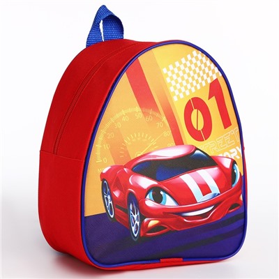 Рюкзак детский "Крутая машина", 23 х 20.5 см см, отдел на молнии, цвет красный