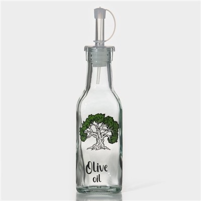 Бутылка стеклянная для соусов и масла Доляна «Дерево оливы», 200 мл, 5×20 см