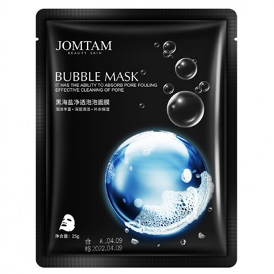 Пузырьковая тканевая маска для лица JOMTAM BUBBLES SEA SALT с морской солью и бамбуком